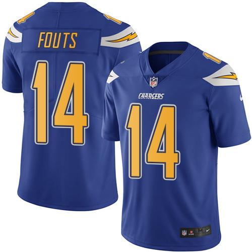 Nike Chargers #14 Dan Fouts Electric Blue Men’s Stitched NFL Limited Rush Jersey