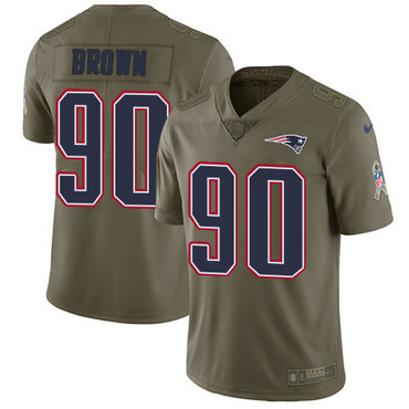 Nike New England Patriots #90 Malcom Brown Olive Men’s Stitched NFL Limited 2017 Salute To Service Jersey