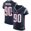 Men’s Nike New England Patriots #90 Malcom Brown Navy Blue Team Color Stitched NFL Vapor Untouchable Elite Jersey