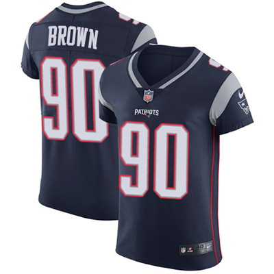 Men’s Nike New England Patriots #90 Malcom Brown Navy Blue Team Color Stitched NFL Vapor Untouchable Elite Jersey