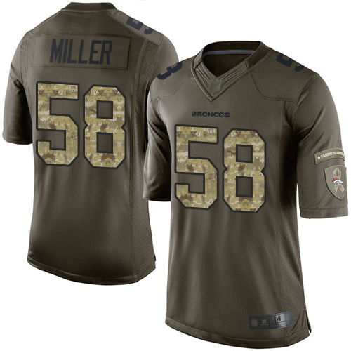 Broncos #58 Von Miller Green Men’s Stitched Football Limited 2015 Salute to Service Jersey