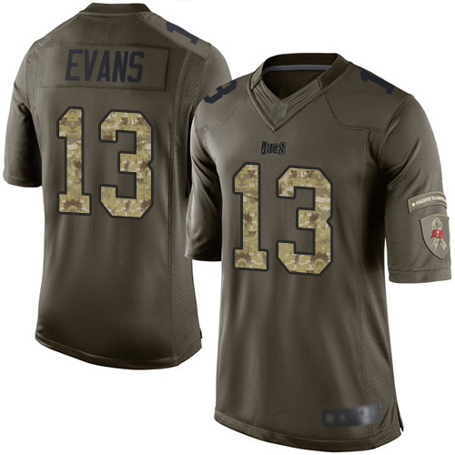 Buccaneers #13 Mike Evans Green Men’s Stitched Football Limited 2015 Salute To Service Jersey