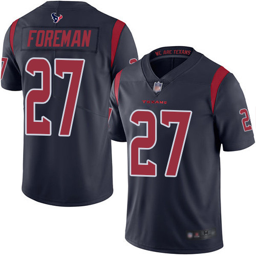 Texans #27 D’Onta Foreman Navy Blue Men’s Stitched Football Limited Rush Jersey