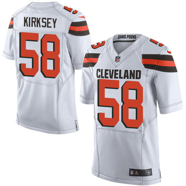 Nike Browns #58 Christian Kirksey White Men’s Stitched NFL New Elite Jersey