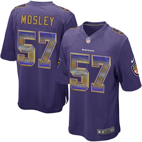 Nike Baltimore Ravens #57 C.J. Mosley Purple Team Color Men’s Stitched NFL Limited Strobe Jersey