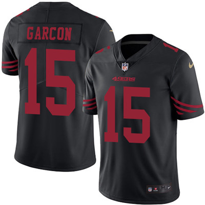 Nike 49ers #15 Pierre Garcon Black Men’s Stitched NFL Limited Rush Jersey