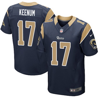 Men’s St. Louis Rams #17 Case Keenum Navy Blue Team Color NFL Nike Elite Jersey