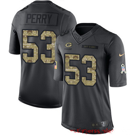 Men’s Green Bay Packers #53 Nick Perry Black Anthracite 2016 Salute To Service Stitched NFL Nike Limited Jersey