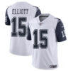 Men’s Dallas Cowboys #15 Ezekiel Elliott White Color Rush Limited Football Stitched Jersey