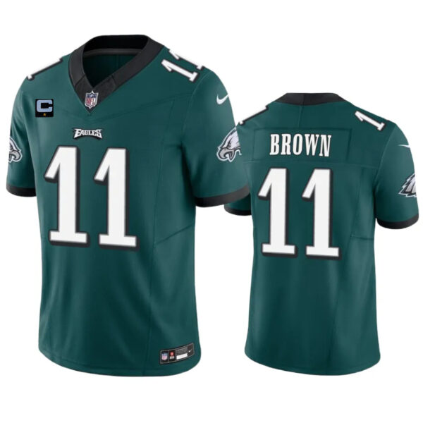 Men’s Philadelphia Eagles #11 A. J. Brown Green 2023 F.U.S.E. With 1-Star C Patch Vapor Untouchable Limited Football Stitched Jerseys