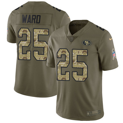 Nike 49ers #25 Jimmie Ward Olive Camo Men’s Stitched NFL Limited 2017 Salute To Service Jersey