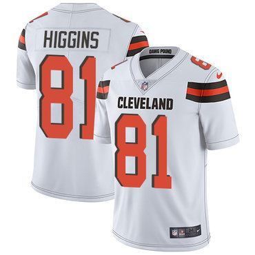 Men’s Nike Cleveland Browns #81 Rashard Higgins White Vapor Untouchable Limited Player NFL Jersey