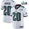 Men’s Philadelphia Eagles #20 Brian Dawkins White Super Bowl LVII Patch Vapor Untouchable Limited Stitched Jersey