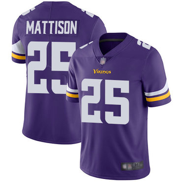 Vikings #25 Alexander Mattison Purple Team Color Men’s Stitched Football Vapor Untouchable Limited Jersey