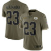 Men’s Green Bay Packers #23 Jaire Alexander 2022 Olive Salute To Service Limited Stitched Jersey