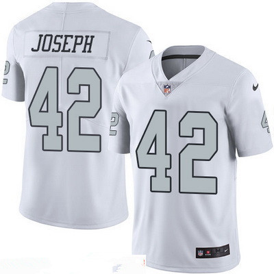 Men’s Oakland Raiders #42 Karl Joseph White 2016 Color Rush Stitched NFL Nike Limited Jersey