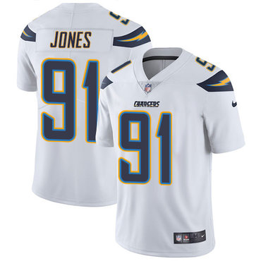 Nike Chargers #91 Justin Jones White Men’s Stitched NFL Vapor Untouchable Limited Jersey