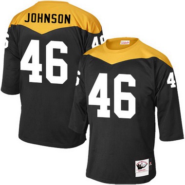 Men’s Pittsburgh Steelers #46 Will Johnson Black Retired Player 1967 Home Throwback NFL Jersey