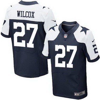 Men’s Dallas Cowboys #27 J. J. Wilcox Navy Blue Thanksgiving Alternate NFL Nike Elite Jersey