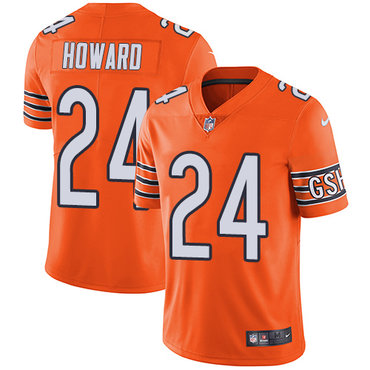 Nike Chicago Bears #24 Jordan Howard Orange Men’s Stitched NFL Limited Rush Jersey