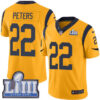 #22 Limited Marcus Peters Gold Nike NFL Men’s Jersey Los Angeles Rams Rush Vapor Untouchable Super Bowl LIII Bound