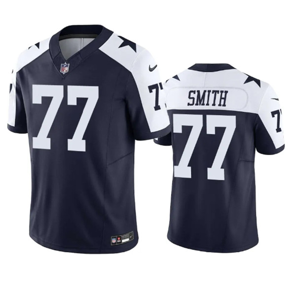 Men’s Dallas Cowboys #77 Tyron Smith Navy 2023 F.U.S.E. Vapor Limited Stitched Football Jersey
