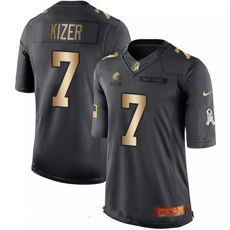 Men’s Cleveland Browns #7 DeShone Kizer Anthracite Gold 2016 Salute To Service Stitched NFL Nike Limited Jersey