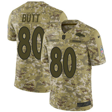 Nike Broncos #80 Jake Butt Camo Men’s Stitched NFL Limited 2018 Salute To Service Jersey
