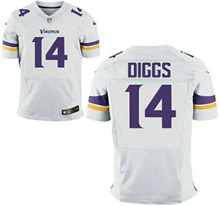 Men’s Minnesota Vikings #14 Stefon Diggs White Road NFL Nike Elite Jersey