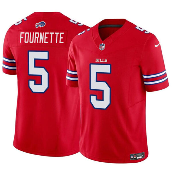 Men’s Buffalo Bills #5 Leonard Fournette Red Vapor Untouchable Limited Football Stitched Game Jersey