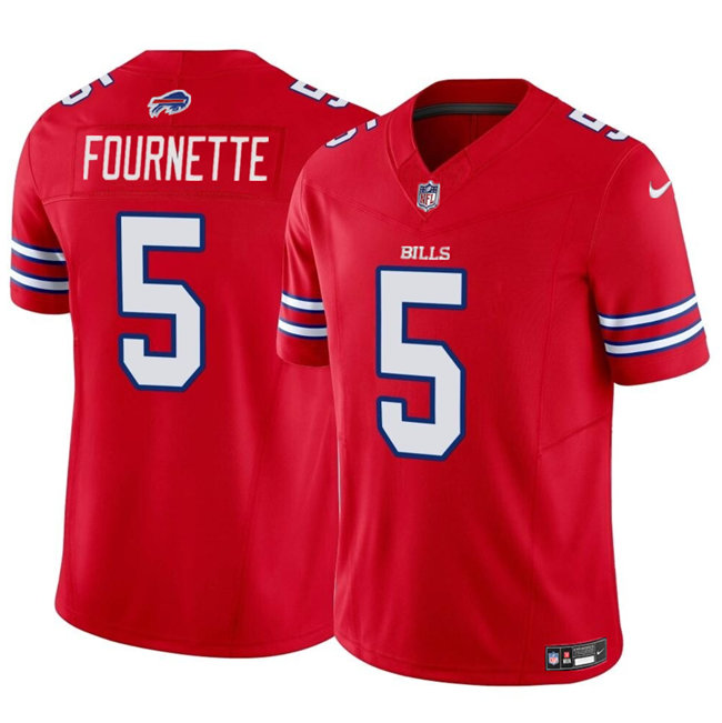 Men’s Buffalo Bills #5 Leonard Fournette Red Vapor Untouchable Limited Football Stitched Game Jersey