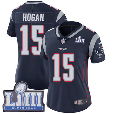 Women’s New England Patriots #15 Chris Hogan Navy Blue Nike NFL Home Vapor Untouchable Super Bowl LIII Bound Limited Jersey