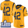 #42 Limited John Kelly Gold Nike NFL Men’s Jersey Los Angeles Rams Rush Vapor Untouchable Super Bowl LIII Bound