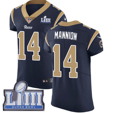 #14 Elite Sean Mannion Navy Blue Nike NFL Home Men’s Jersey Los Angeles Rams Vapor Untouchable Super Bowl LIII Bound