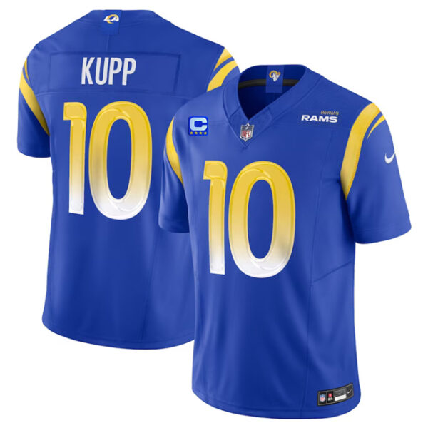 Men’s Los Angeles Rams #10 Cooper Kupp Blue 2023 F.U.S.E. With 4-Star C Patch Vapor Vapor Limited Football Stitched Jersey