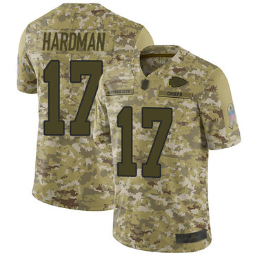 Chiefs #17 Mecole Hardman Camo Men’s Stitched Football Limited 2018 Salute To Service Jersey
