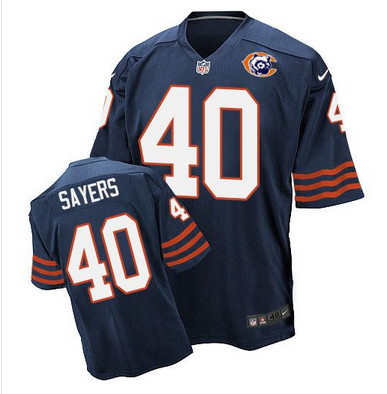 Nike Bears #40 Gale Sayers Navy Blue Throwback Men’s Stitched NFL Elite Jersey
