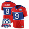 Men’s New York Giants #9 Malik Nabers Century Red 100TH Season Commemorative Patch Limited Football Stitched Jersey