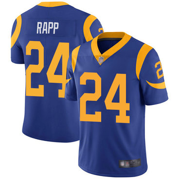 Rams #24 Taylor Rapp Royal Blue Alternate Men’s Stitched Football Vapor Untouchable Limited Jersey