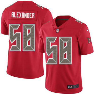 Nike Tampa Bay Buccaneers #58 Kwon Alexander Red Men’s Stitched NFL Limited Rush Jersey