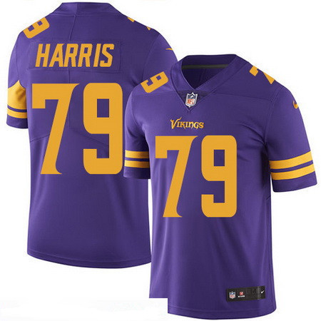 Men’s Minnesota Vikings #79 Michael Harris Purple 2016 Color Rush Stitched NFL Nike Limited Jersey