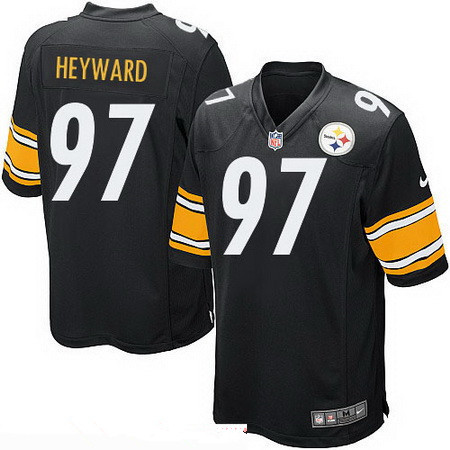 Men’s Pittsburgh Steelers #97 Cameron Heyward Black Team Color Stitched NFL Nike Game Jersey