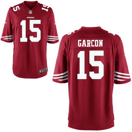 Men’s San Francisco 49ers #15 Pierre Garcon Scarlet Red Team Color Stitched NFL Nike Game Jersey