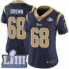 #68 Limited Jamon Brown Navy Blue Nike NFL Home Women’s Jersey Los Angeles Rams Vapor Untouchable Super Bowl LIII Bound
