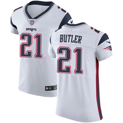 Men’s Nike New England Patriots #21 Malcolm Butler White Stitched NFL Vapor Untouchable Elite Jersey