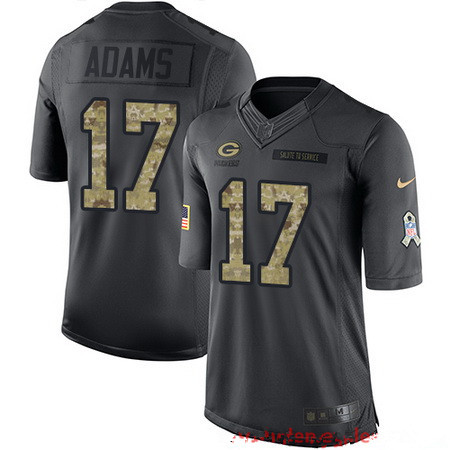 Men’s Green Bay Packers #17 Davante Adams Black Anthracite 2016 Salute To Service Stitched NFL Nike Limited Jersey