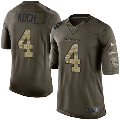 Nike Ravens #4 Sam Koch Green Men’s Stitched NFL Limited Salute to Service Jersey