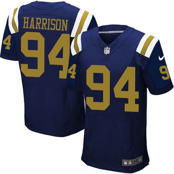 Men’s New York Jets #94 Damon Harrison Navy Blue Alternate NFL Nike Elite Jersey