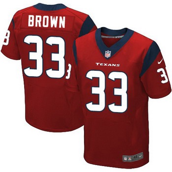 Men’s Houston Texans #33 Stevie Brown Red Alternate NFL Nike Elite Jersey