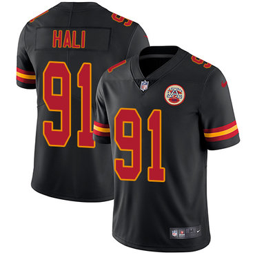 Nike Kansas City Chiefs #91 Tamba Hali Black Men’s Stitched NFL Limited Rush Jersey
